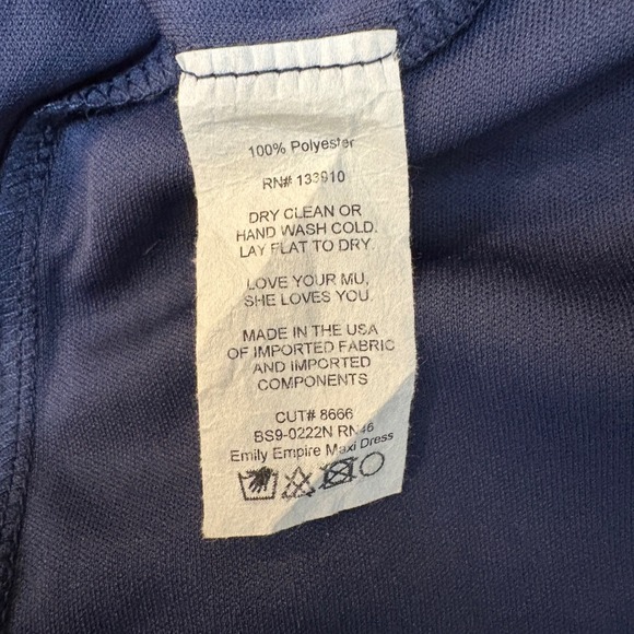 Show Me Your Mumu Emily Empire Maxi Dress Navy‎ Flutter Sleeve Gown - Picture 7 of 7